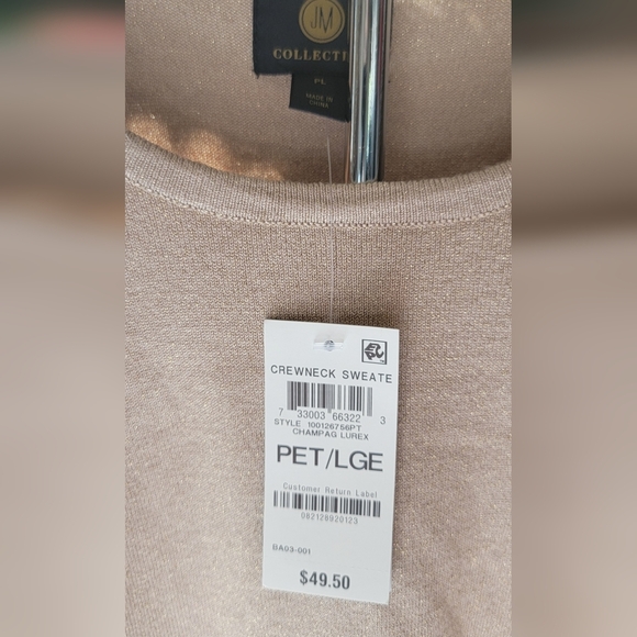NWT JM Collection Gold speckled crewneck - Picture 2 of 5